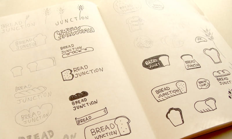 ロゴのラフスケッチ写真その1